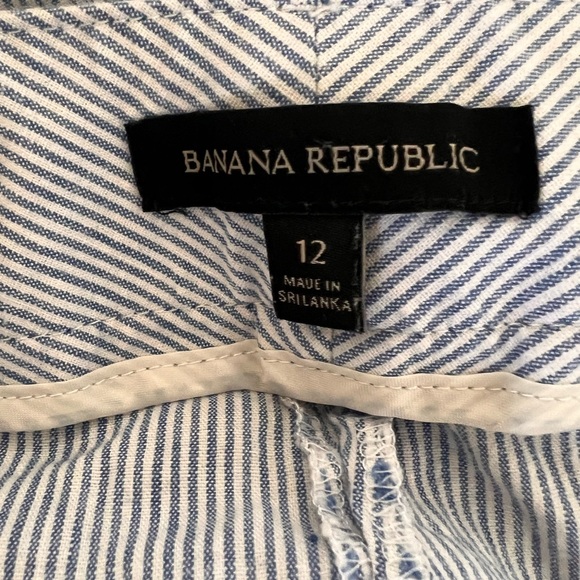 Banana Republic Wide Flare Cotton and Linen Striped Pant - Picture 3 of 6